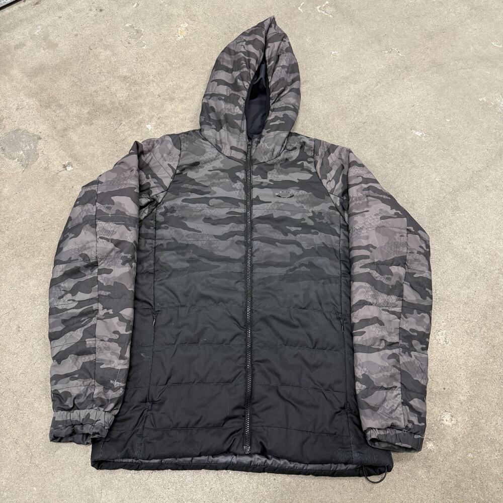 Mens Oakley Enhance Insulation Quilting Jacket 8.7 Camo Grey Outdoors Full Zip M